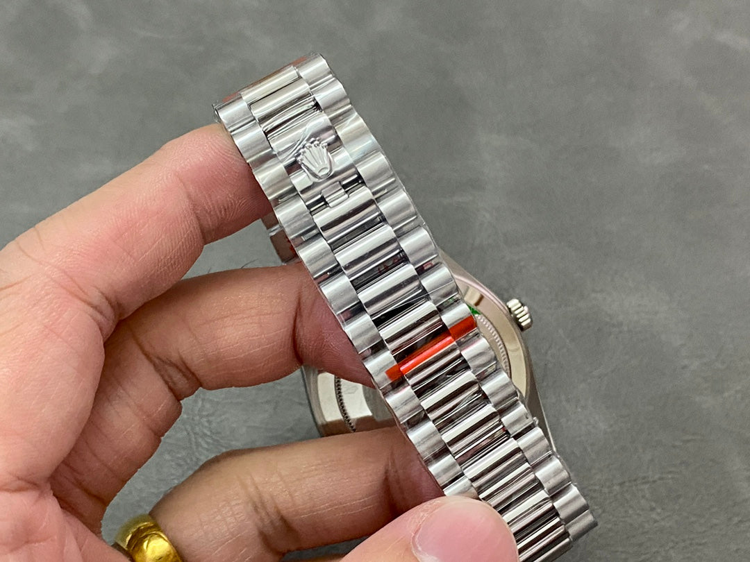 Rolex Day-Date 40mm Silver Baguette Dial, 904L Stainless Steel, Swiss Movement – Inquire Price via WhatsApp