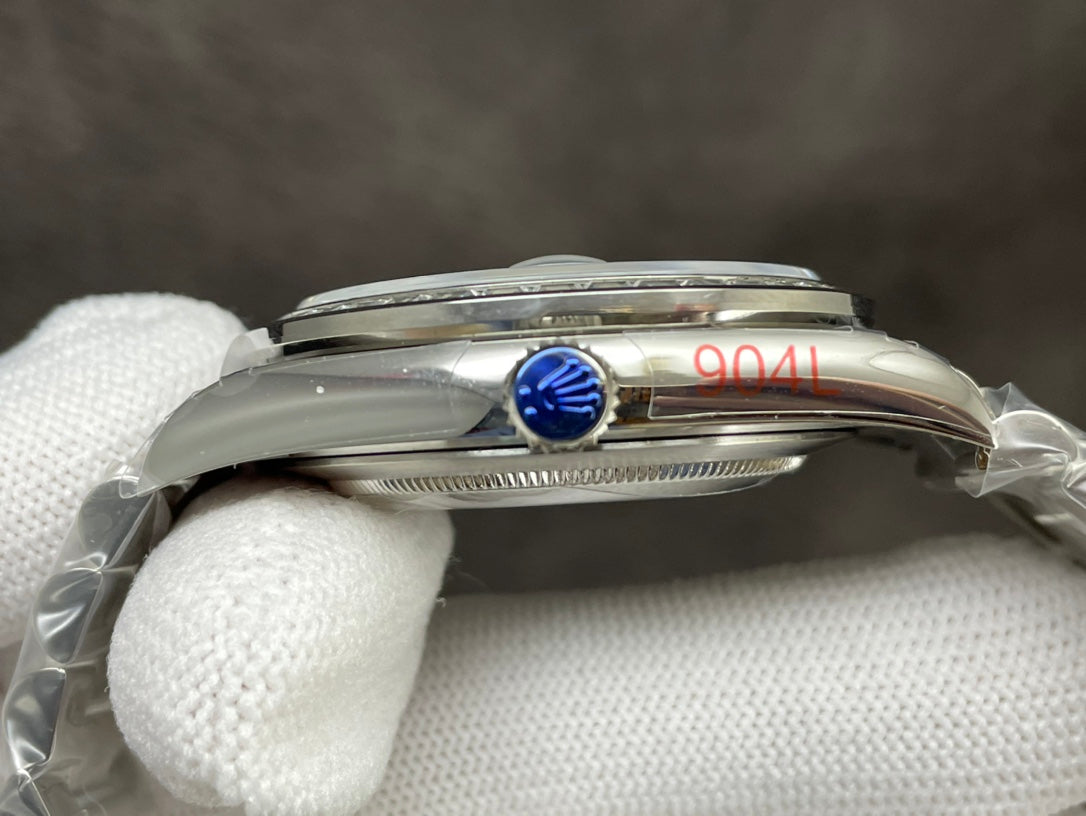 Rolex Day-Date 40mm Ice Blue Arabic Dial, Baguette Bezel, 904L Stainless Steel, Swiss Movement – Inquire Price via WhatsApp