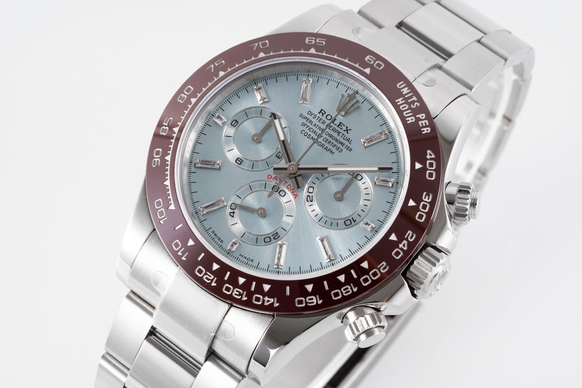 Rolex Daytona 4130 Ice Blue Dial, 40mm, 904L Stainless Steel, Swiss Movement – Inquire Price via WhatsApp