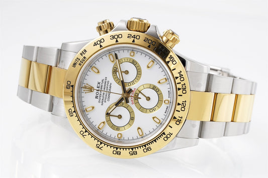 Rolex Daytona 4130 White Dial, 40mm, 904L Stainless Steel & Gold, Swiss Movement – Inquire Price via WhatsApp