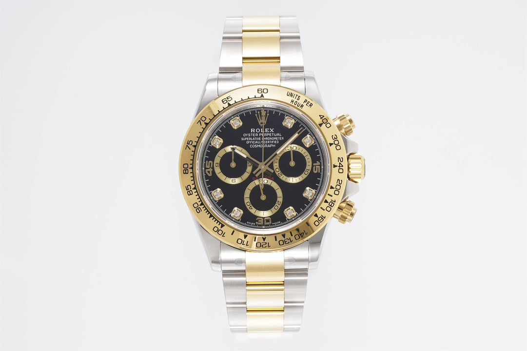 Rolex Daytona 4130 Black Dial, 40mm, 904L Stainless Steel & Gold, Swiss Movement – Inquire Price via WhatsApp