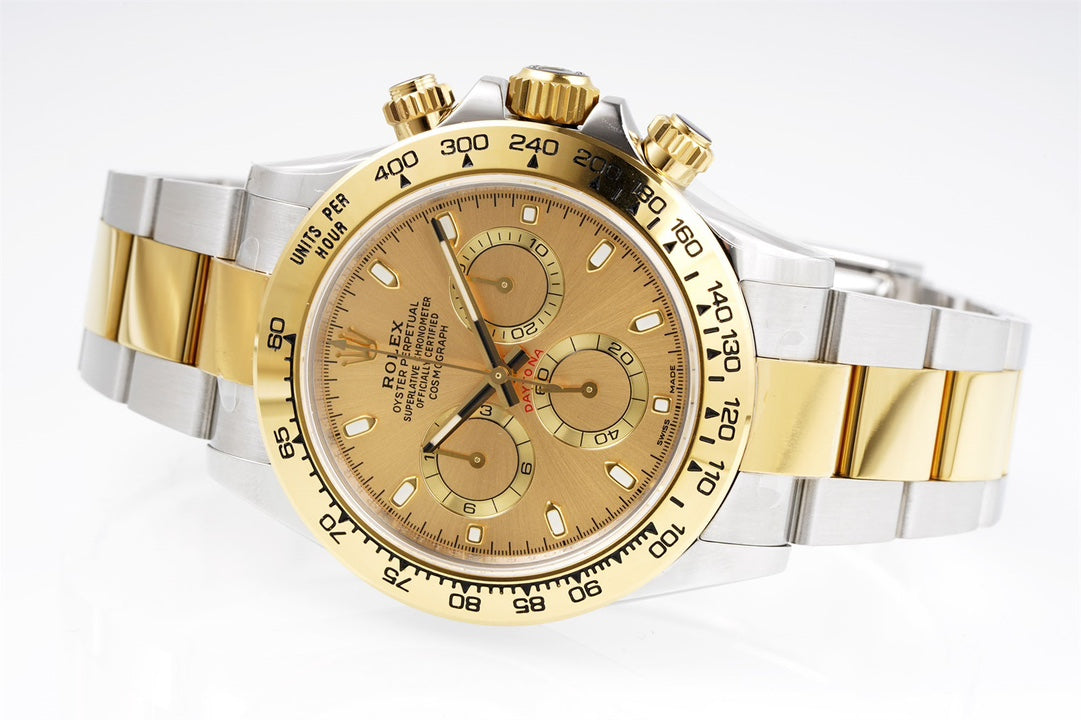 Rolex Daytona 4130 Champagne Dial, 40mm, 904L Stainless Steel & Gold, Swiss Movement – Inquire Price via WhatsApp