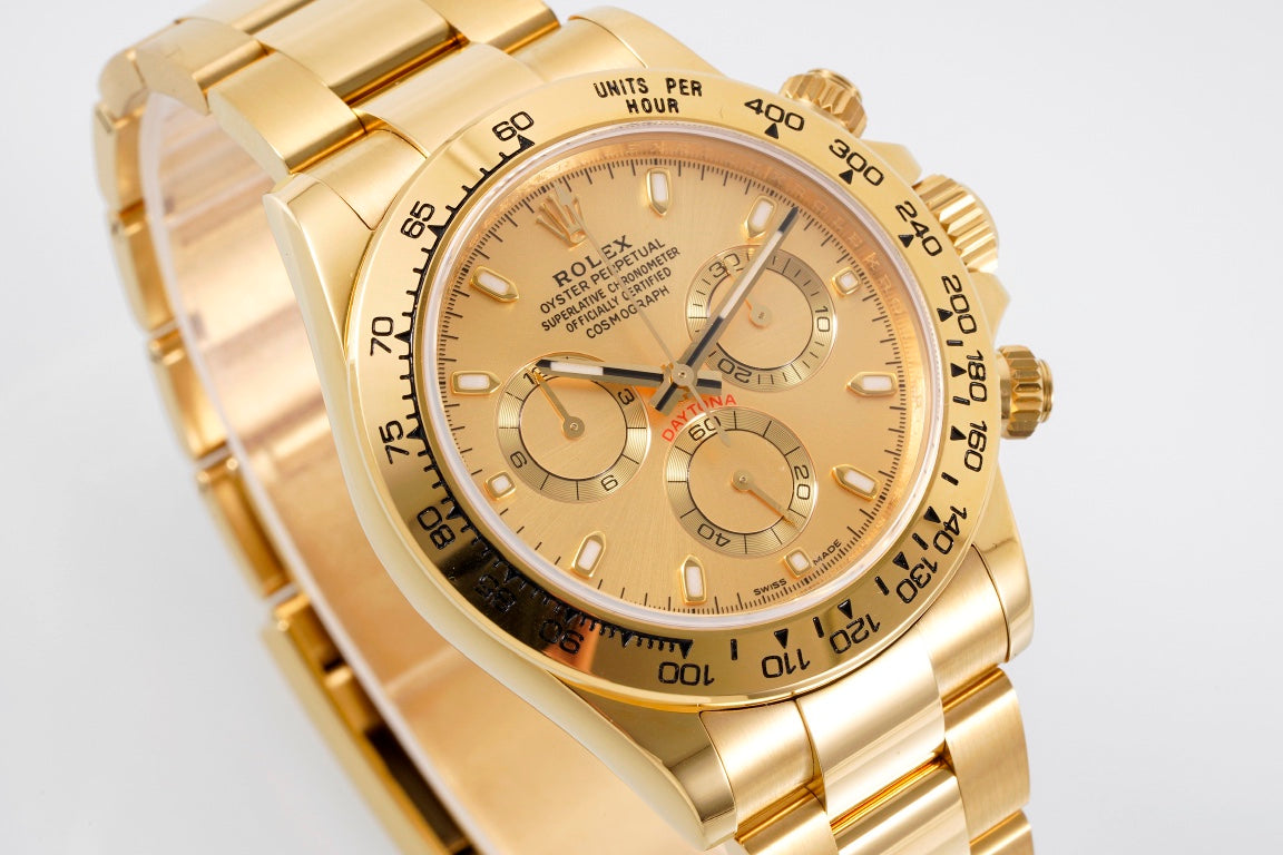 Rolex Daytona 4130 Full Gold, 40mm, 904L Stainless Steel, Swiss Movement – Inquire Price via WhatsApp
