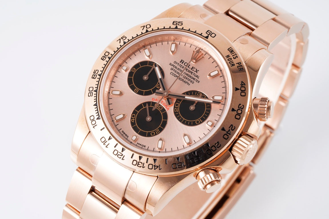 Rolex Daytona 4130 Rose Gold, 40mm, 904L Stainless Steel, Swiss Movement – Inquire Price via WhatsApp