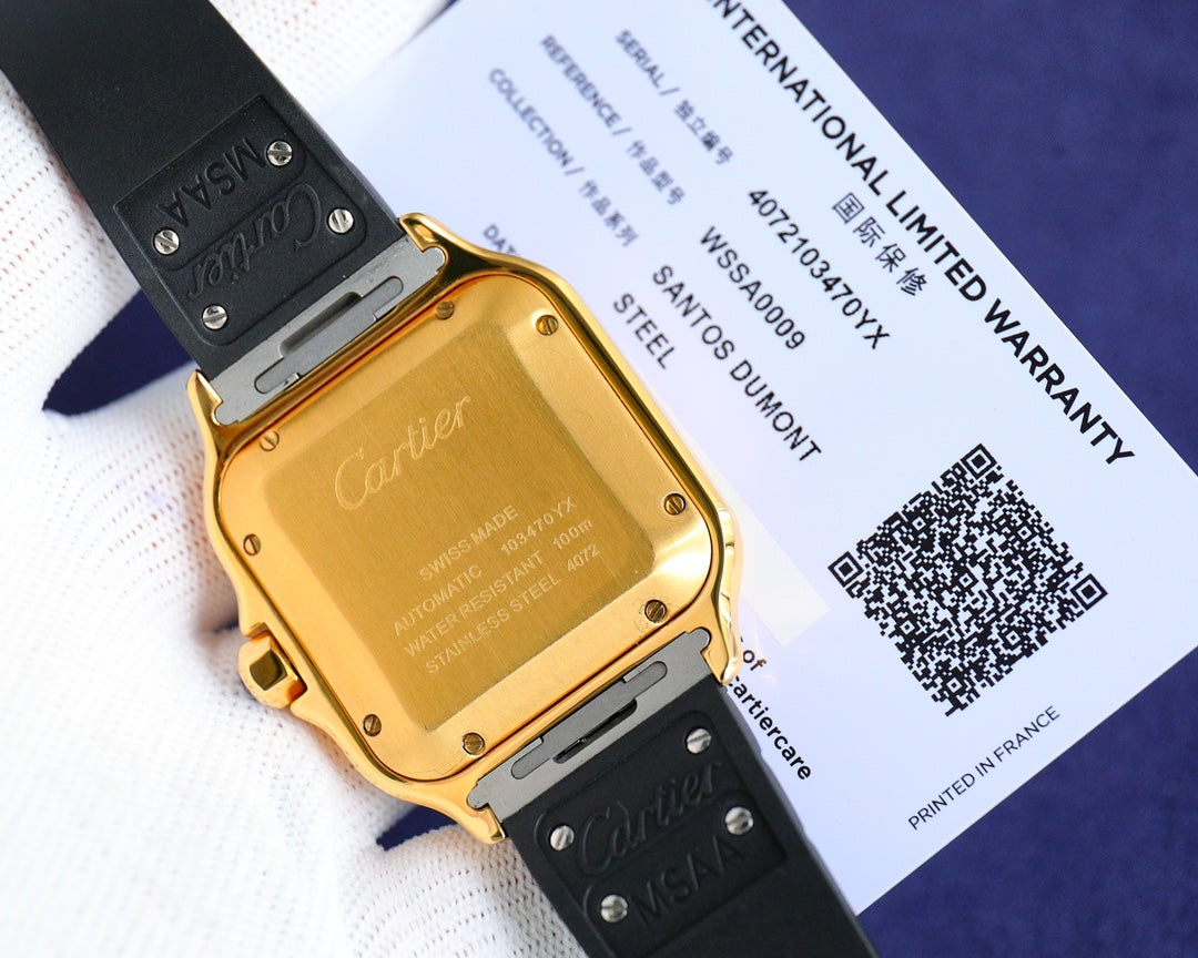 Cartier Santos 39.8mm – Fluorine Rubber Strap, 316L Steel, Automatic 2824/9015 — Inquire Price via WhatsApp