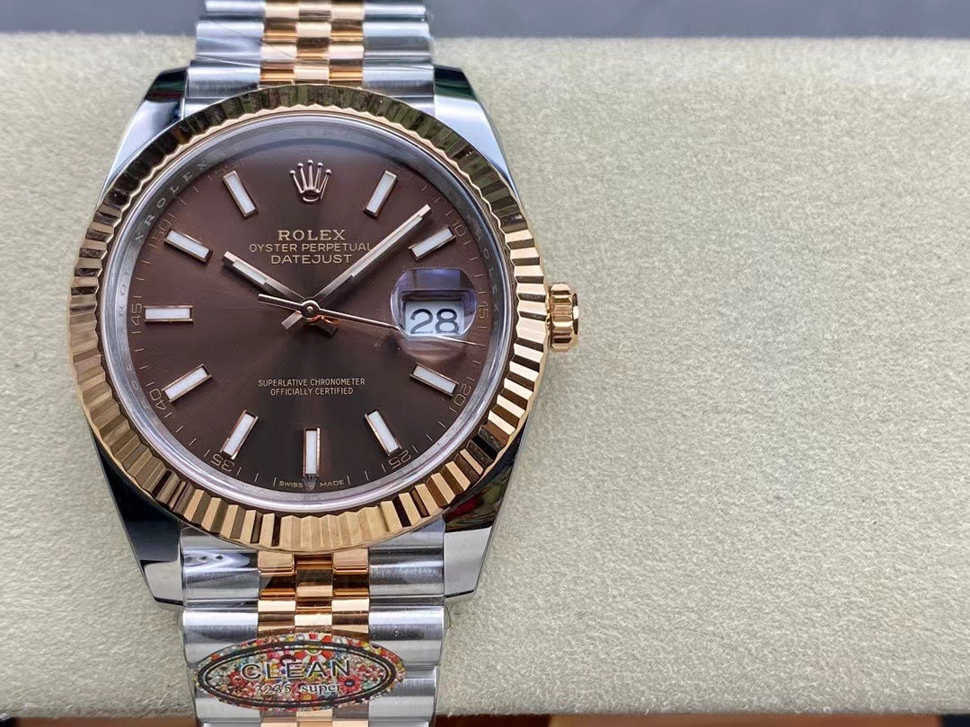 Rolex Datejust Chocolate Dial, 41mm, 904L Stainless Steel, VR3235 Movement – Inquire Price via WhatsApp