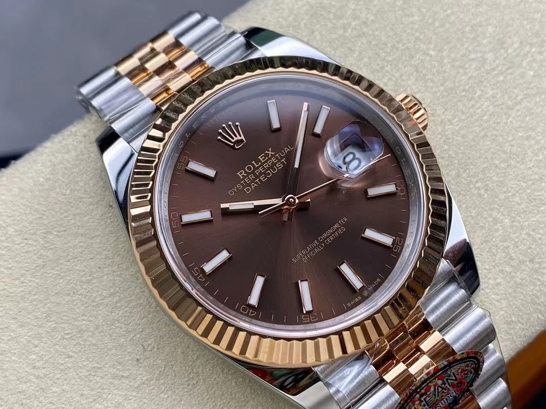 Rolex Datejust Chocolate Dial, 41mm, 904L Stainless Steel, VR3235 Movement – Inquire Price via WhatsApp