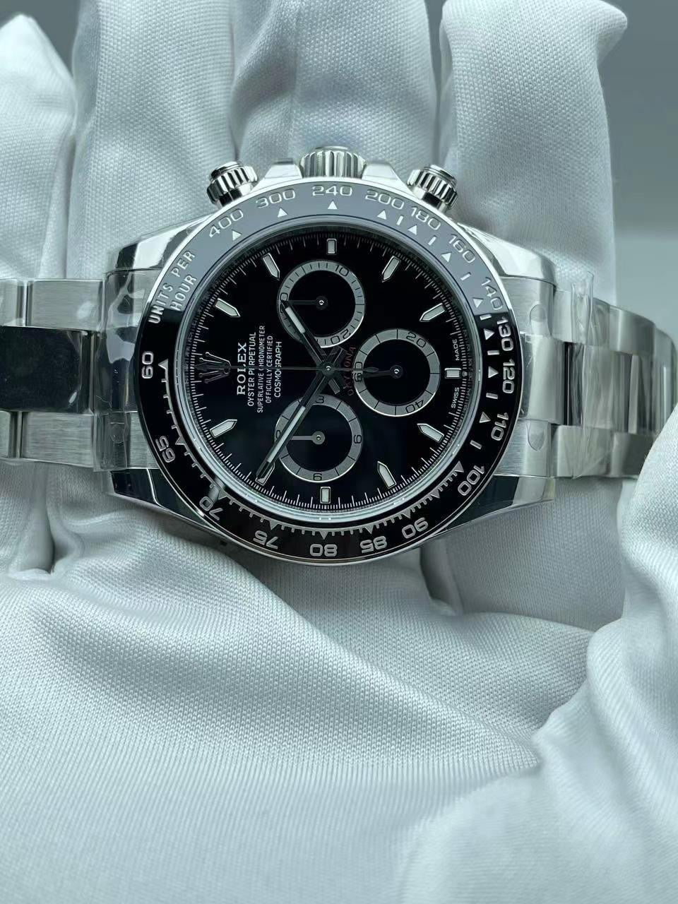 Rolex Daytona Black 126500, 40mm, 904L Stainless Steel, Swiss Movement – Inquire Price via WhatsApp