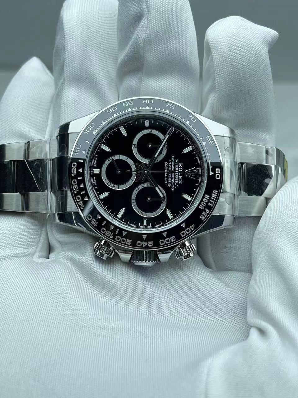Rolex Daytona Black 126500, 40mm, 904L Stainless Steel, Swiss Movement – Inquire Price via WhatsApp