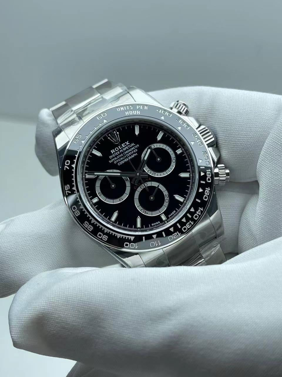 Rolex Daytona Black 126500, 40mm, 904L Stainless Steel, Swiss Movement – Inquire Price via WhatsApp