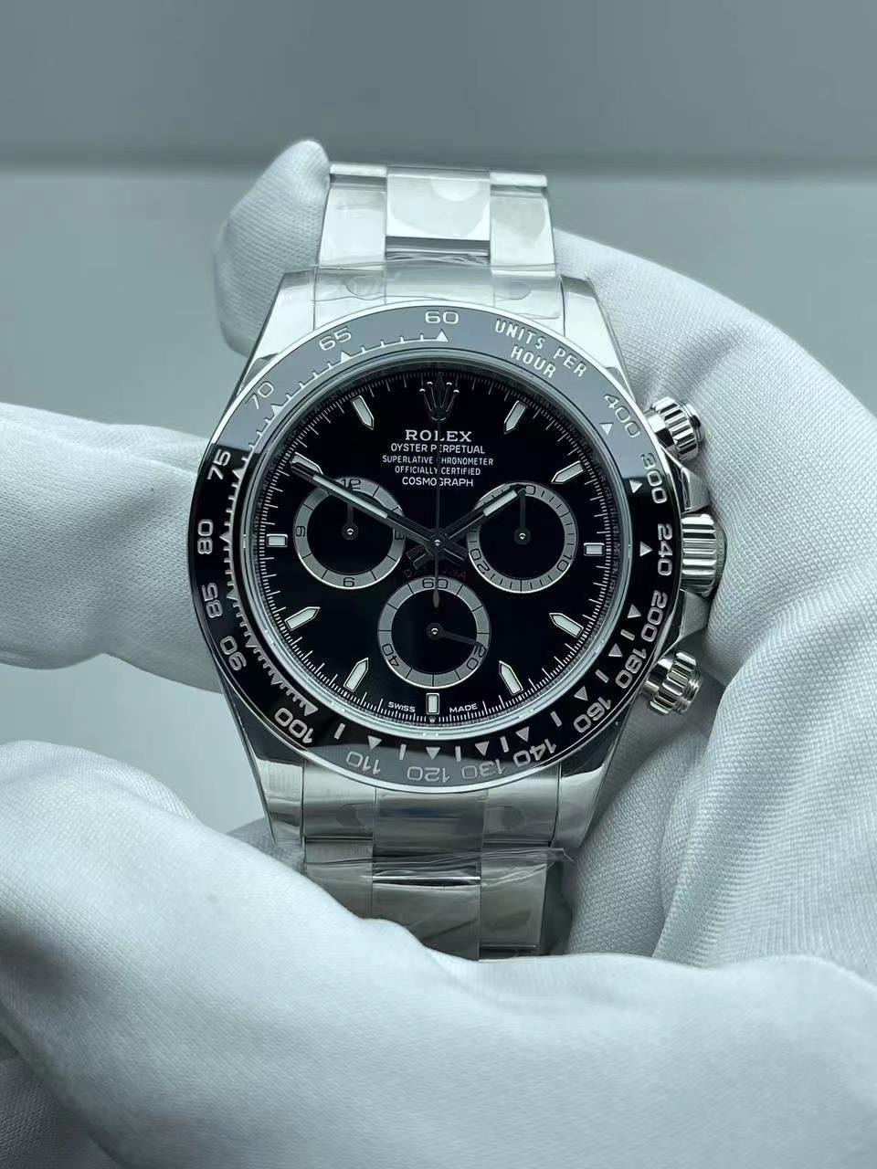Rolex Daytona Black 126500, 40mm, 904L Stainless Steel, Swiss Movement – Inquire Price via WhatsApp