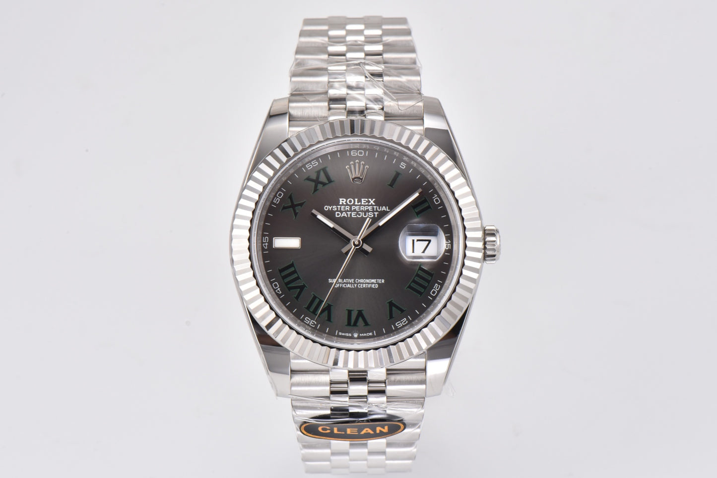 Rolex Datejust 126334 Dark Grey Dial with Green Roman Numerals, 41mm, 904L Stainless Steel, VR3235 Movement . – Inquire Price via WhatsApp