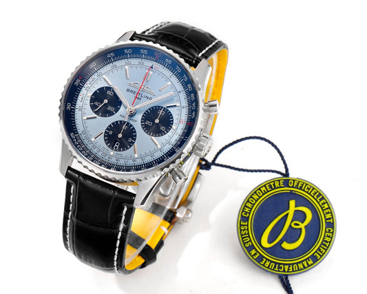 Breitling Navitimer 43mm, Skyblue Dial with Black Subdials, 904L Stainless Steel – Inquire Price via WhatsApp