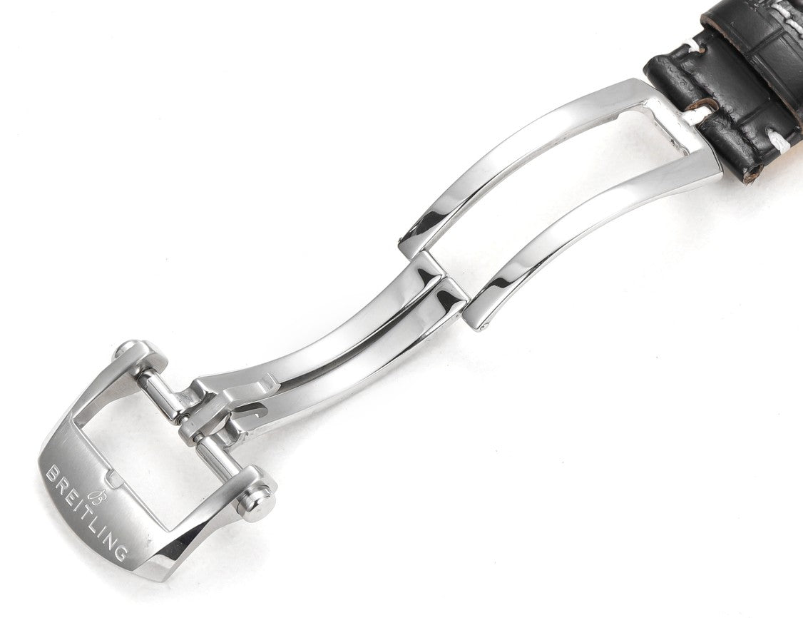 Breitling Navitimer 43mm, Orange Dial with Black Subdials, Black Leather Strap – Inquire Price via WhatsApp