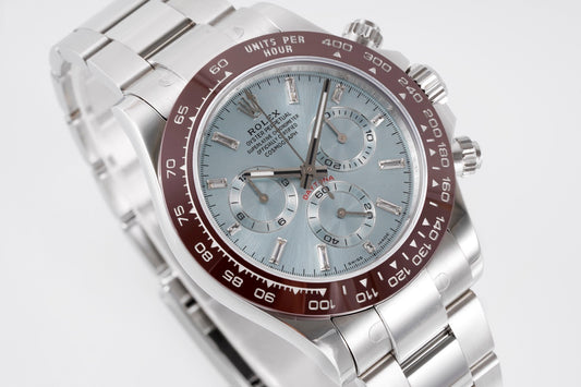 Rolex Daytona 4130 Ice Blue Dial, 40mm, 904L Stainless Steel, Swiss Movement – Inquire Price via WhatsApp