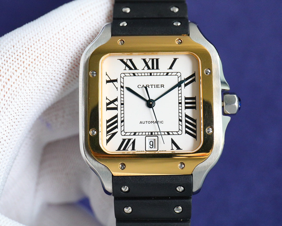 Cartier Santos 39.8mm – Fluorine Rubber Strap, 316L Steel, Automatic 2824/9015 — Inquire Price via WhatsApp