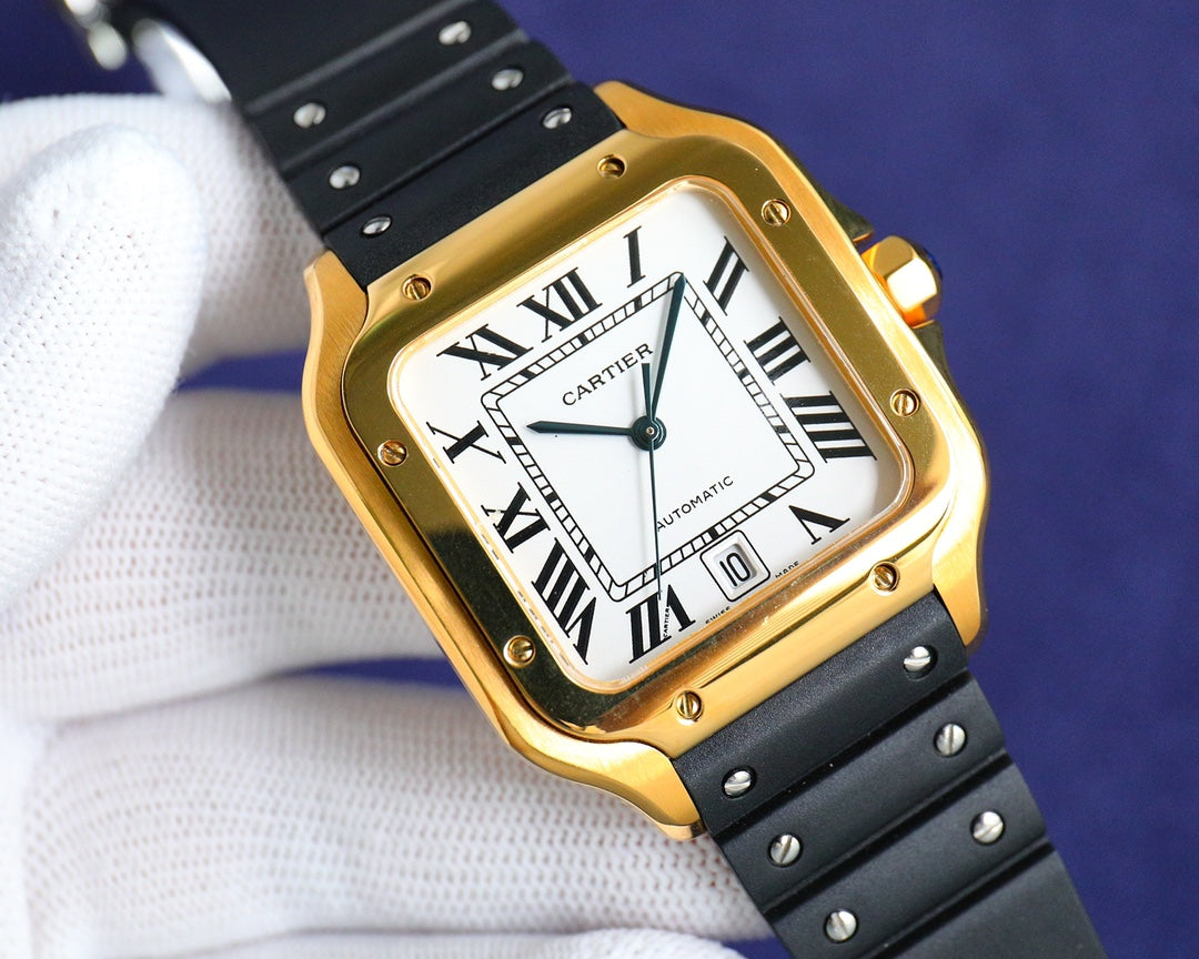 Cartier Santos 39.8mm – Fluorine Rubber Strap, 316L Steel, Automatic 2824/9015 — Inquire Price via WhatsApp