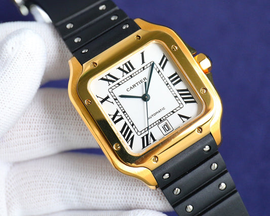Cartier Santos 39.8mm – Fluorine Rubber Strap, 316L Steel, Automatic 2824/9015 — Inquire Price via WhatsApp