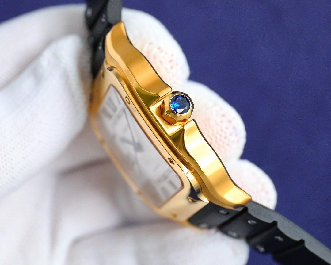 Cartier Santos 39.8mm – Fluorine Rubber Strap, 316L Steel, Automatic 2824/9015 — Inquire Price via WhatsApp