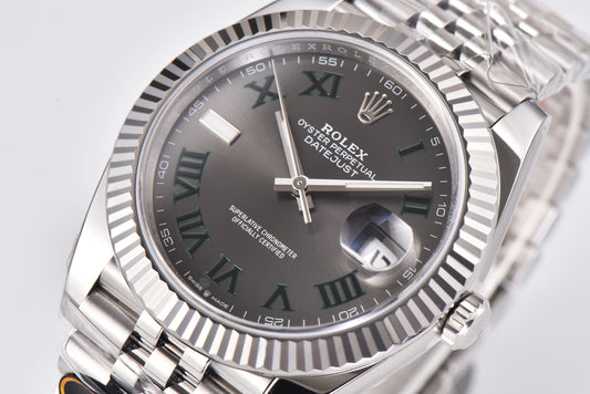 Rolex Datejust 126334 Dark Grey Dial with Green Roman Numerals, 41mm, 904L Stainless Steel, VR3235 Movement . – Inquire Price via WhatsApp