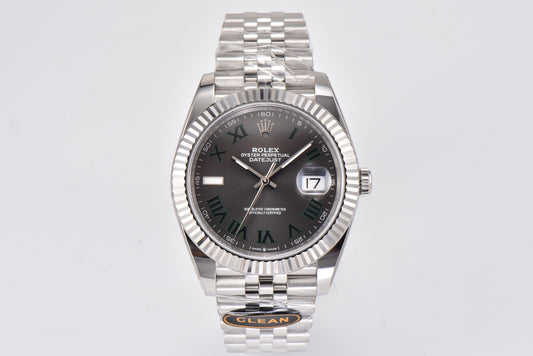 Rolex Datejust 126334 Dark Grey Dial with Green Roman Numerals, 41mm, 904L Stainless Steel, VR3235 Movement . – Inquire Price via WhatsApp