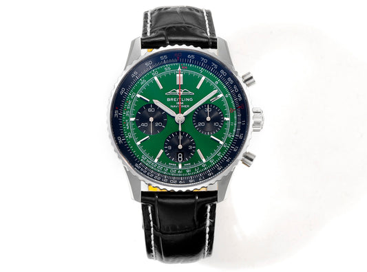 Breitling Navitimer 43mm, Green Dial with Black Subdials, 904L Stainless Steel – Inquire Price via WhatsApp