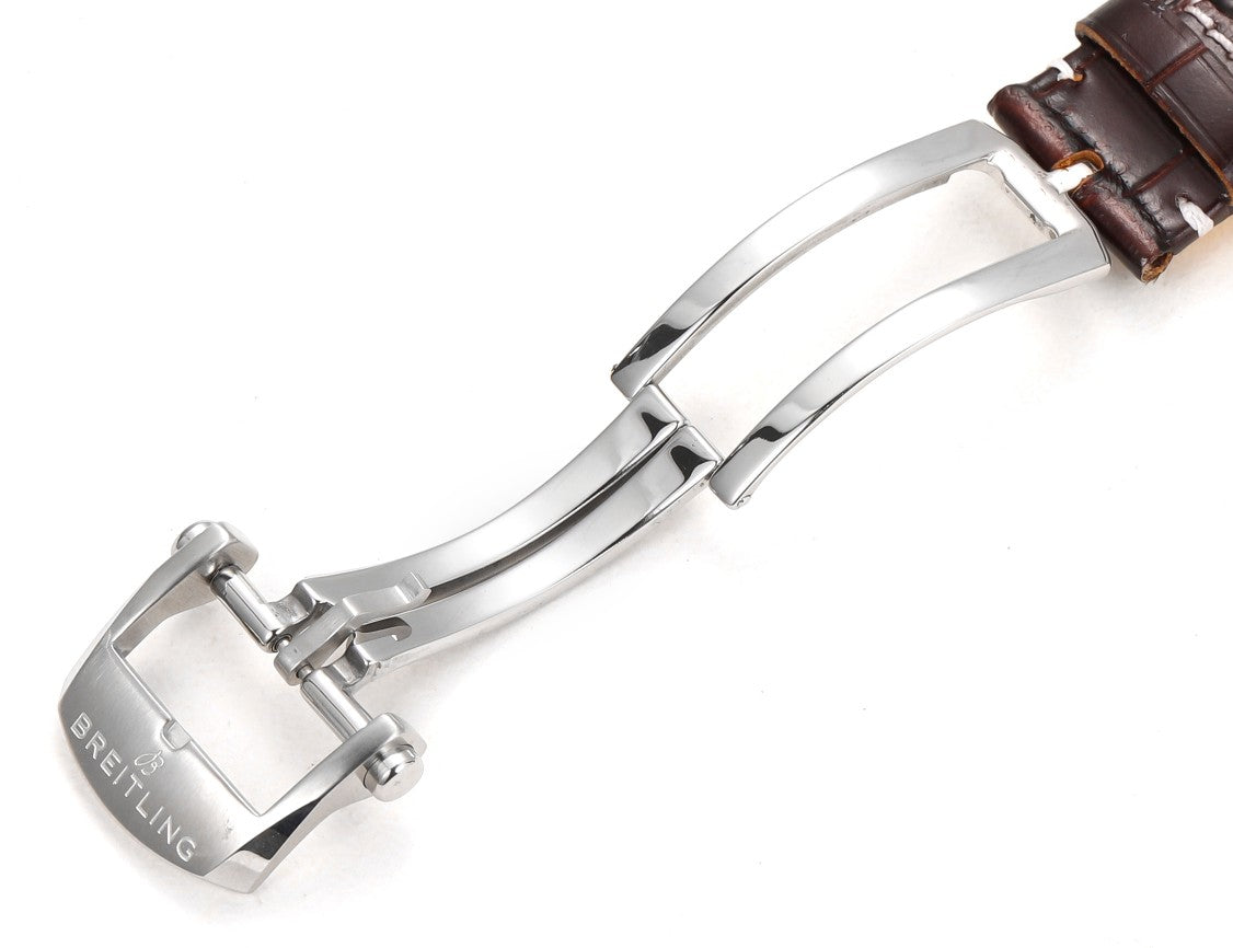 Breitling Navitimer 43mm, White Dial, Brown Leather Strap – Inquire Price via WhatsApp