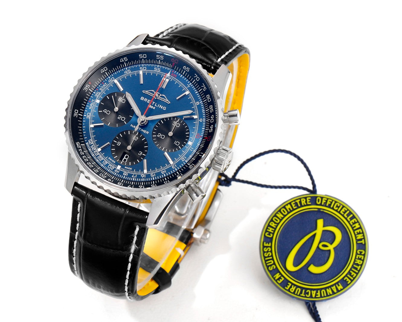 Breitling Navitimer 43mm, Deep Blue Dial with Black Subdials, 904L Stainless Steel – Inquire Price via WhatsApp