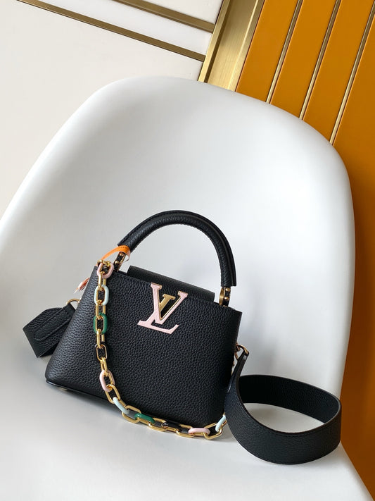 Louis Vuitton Capucines BB Bag Blk/Pnk – Inquire Price via WhatsApp