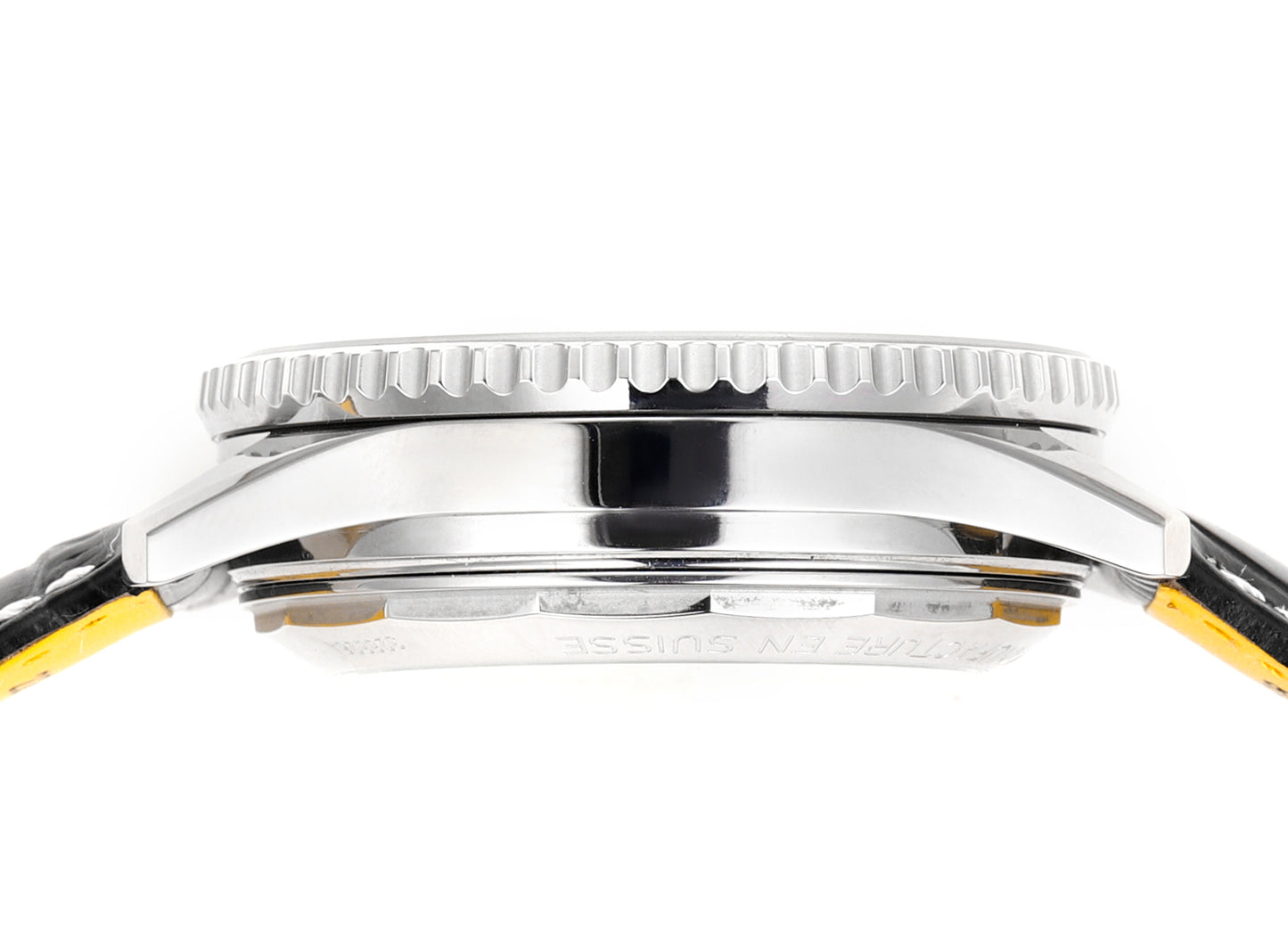 Breitling Navitimer 43mm, Orange Dial with Black Subdials, Black Leather Strap – Inquire Price via WhatsApp