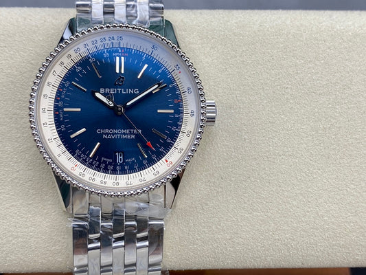 Breitling Navitimer 38mm, Silver Dial, 904L Steel Case – Inquire Price via WhatsApp